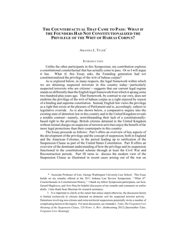 What If the Founders Had Not Constitutionalized the Privilege of the Writ of Habeas Corpus?