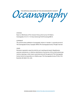 THE Official Magazine of the OCEANOGRAPHY SOCIETY