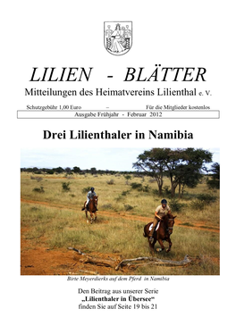 Mitteilungen Des Heimatvereins Lilienthal E. V