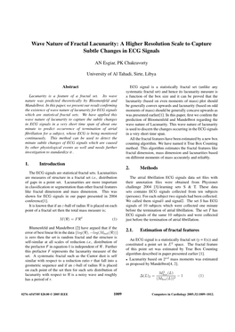 Wave Nature of Fractal Lacunarity: a Higher Resolution Scale to Capture Subtle Changes in ECG Signals