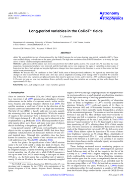 Long-Period Variables in the Corot Fields⋆