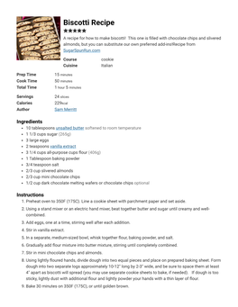 Biscotti Recipe