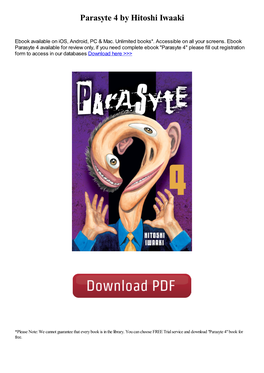 Parasyte 4 by Hitoshi Iwaaki