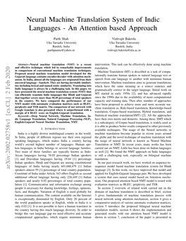 Neural Machine Translation System of Indic Languages - an Attention Based Approach