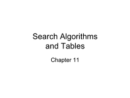 Hash Tables & Searching Algorithms