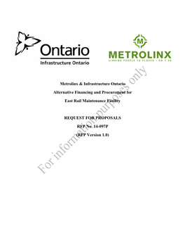 Metrolinx & Infrastructure Ontario Alternative Financing And