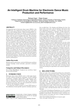 An Intelligent Drum Machine for Electronic Dance Music Production and Performance