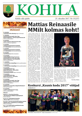 Mattias Reinaasile Mmilt Kolmas Koht!