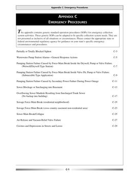 Appendix C Emergency Procedures