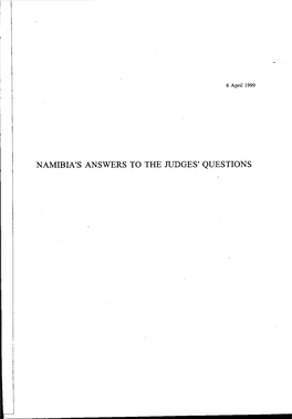 NAMIBIA's ANSWERS to the Illdges' QUESTIONS EMBASSY of the REPUBLIC of NAMIBIA