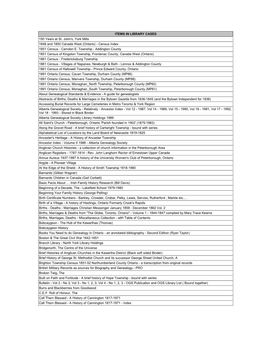 Ontario) - Census Index 1851 Census - Camden E