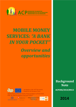 Mobile Money Services: “A Bank in Your Pocket” Overview and Opportunities