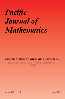 Crossing Number of Alternating Knots in S × I