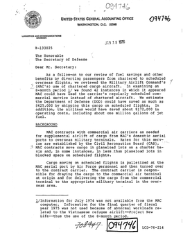 LCD-76-214 Review of the Military Airlift Command's Use of Chartered