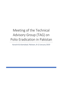 Meeting of the Technical Advisory Group (TAG) on Polio Eradication in Pakistan