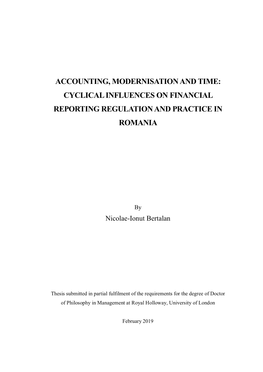 Cyclical Influences on Financial Reporting Regulation and Practice in Romania