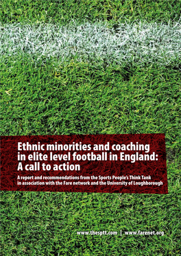 Ethnic Minorities and Coaching in Elite Level Football In
