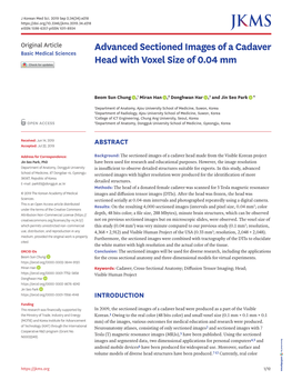 Advanced Sectioned Images of a Cadaver Head with Voxel Size Of