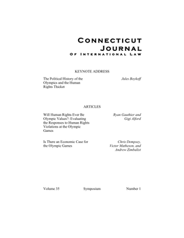 Connecticut Journal of International Law