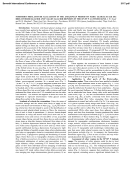 NORTHERN MID-LATITUDE GLACIATION in the AMAZONIAN PERIOD of MARS: GLOBAL-SCALE DE- BRIS-COVERED GLACIER and VALLEY GLACIER DEPOSITS in the 30O-50O N LATITUDE BAND