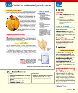 16.4 Calculations Involving Colligative Properties 16.4