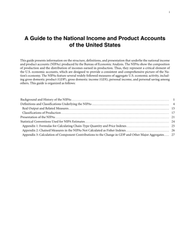 A Guide to the National Income and Product Accounts of the United States