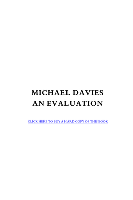 Michael Davies an Evaluation