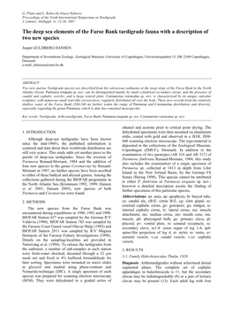 The Deep Sea Elements of the Faroe Bank Tardigrade Fauna with a Description of Two New Species