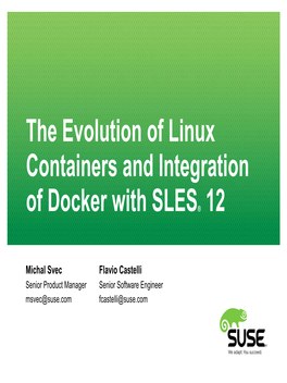 The Evolution of Linux Containers and Integration of Docker with SLES® 12