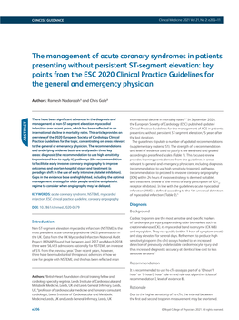 The Management of Acute Coronary Syndromes in Patients Presenting