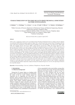 Characterization of Two Iron Bullets from the Royal Ammunition Factory of Eugi (Spain)