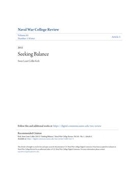 Seeking Balance Swee Lean Collin Koh