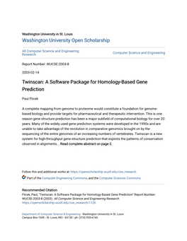 Twinscan: a Software Package for Homology-Based Gene Prediction