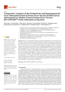 (LOM) and an Attenuated Live Marker Classical Swine Fever Vaccine (Flc-LOM-Berns) from Laboratory to Pig Farm