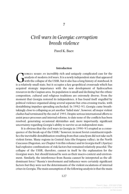 Civil Wars in Georgia: Corruption Breeds Violence Pavel K