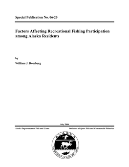 Factors Affecting Recreational Fishing Participation Among Alaska Residents