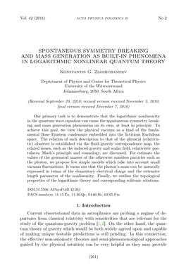 Spontaneous Symmetry Breaking and Mass Generation As Built-In Phenomena in Logarithmic Nonlinear Quantum Theory