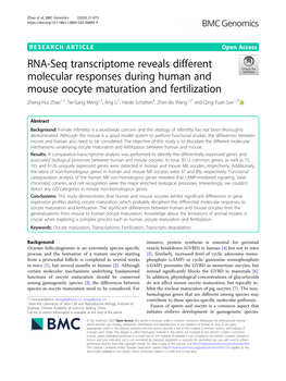 RNA-Seq Transcriptome Reveals Different Molecular Responses