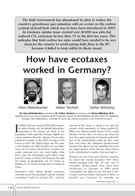 How Have Ecotaxes Worked in Germany?