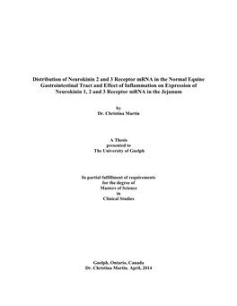 Distribution of Neurokinin 2 and 3 Receptor Mrna in the Normal