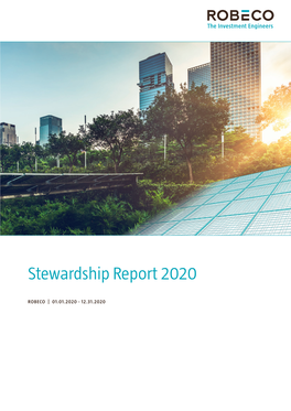 Robeco STEWARDSHIP REPORT 2020 | 6 SUSTAINABLE INVESTING in 2020