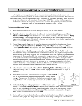 Conformational Analysis with Scigress