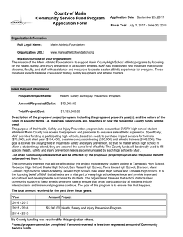 Community Service Fund Application Form