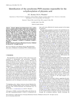 Identification of the Cytochrome P450 Enzymes Responsible for the X