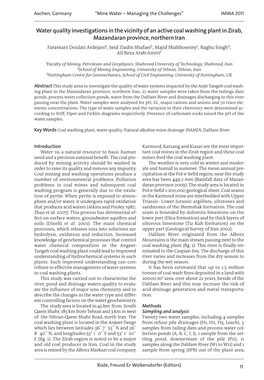 Water Quality Investigations in the Vicinity of an Active Coal Washing