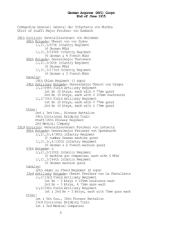 German Argonne (XVI) Corps End of June 1915