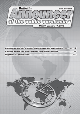 Of the Public Purchasing Announcernº3(77) January 17, 2012