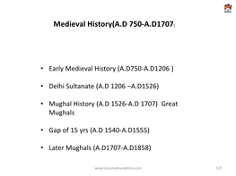 Medieval History(A.D 750-A.D1707)