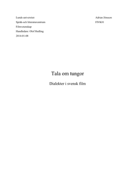 Dialekter I Svensk Film