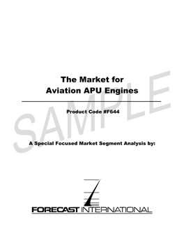 The Market for Aviation APU Engines